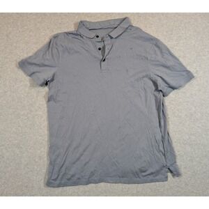 Allsaints Men‎ Shirt Medium SHRUNKEN Organic Cotton Polo Short Sleeve Preppy